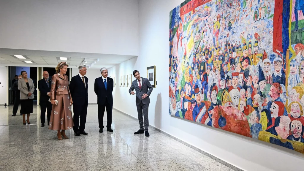 Қазақстан президенті Бельгия Королі және Патшайымымен бірге Ұлттық музейді аралады