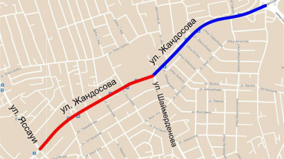 В Алматы в связи с ремонтом на время перекроют участки улицы Жандосова